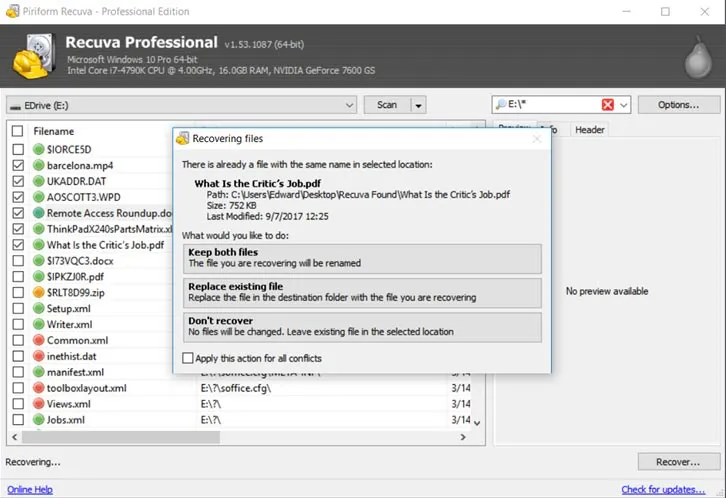Recuva Professional Full