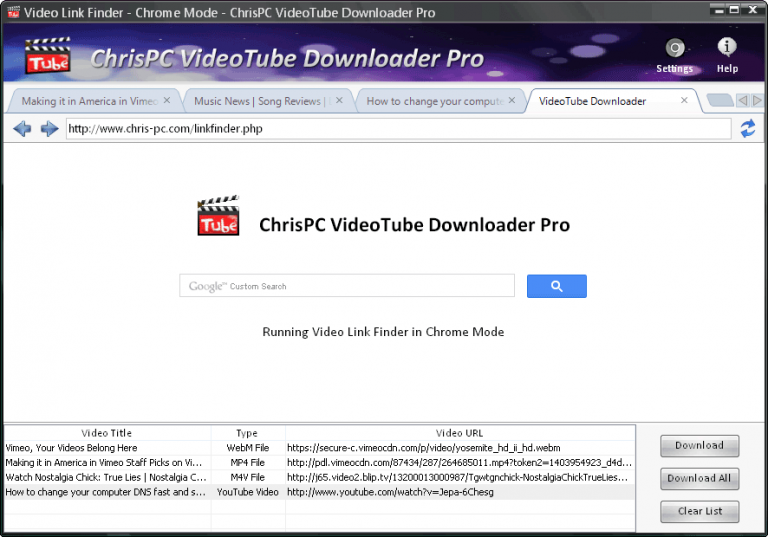 ChrisPC VideoTube Downloader Pro Full Programlar indir